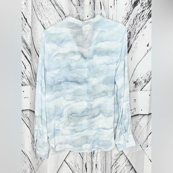 Bella Dahl Capri Button Down Shirt Blue M - Picture 3 of 9